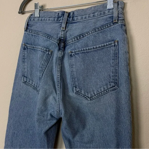 AGOLDE Riley High Rise Straight Crop Distressed Jeans